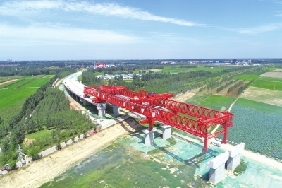 孟州黄河大桥正在加班加点建设中