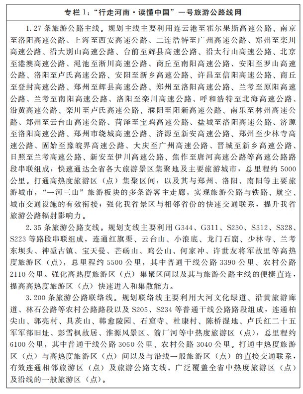 河南省人民政府关于印发河南省旅游公路网规划（2022—2030年）的通知